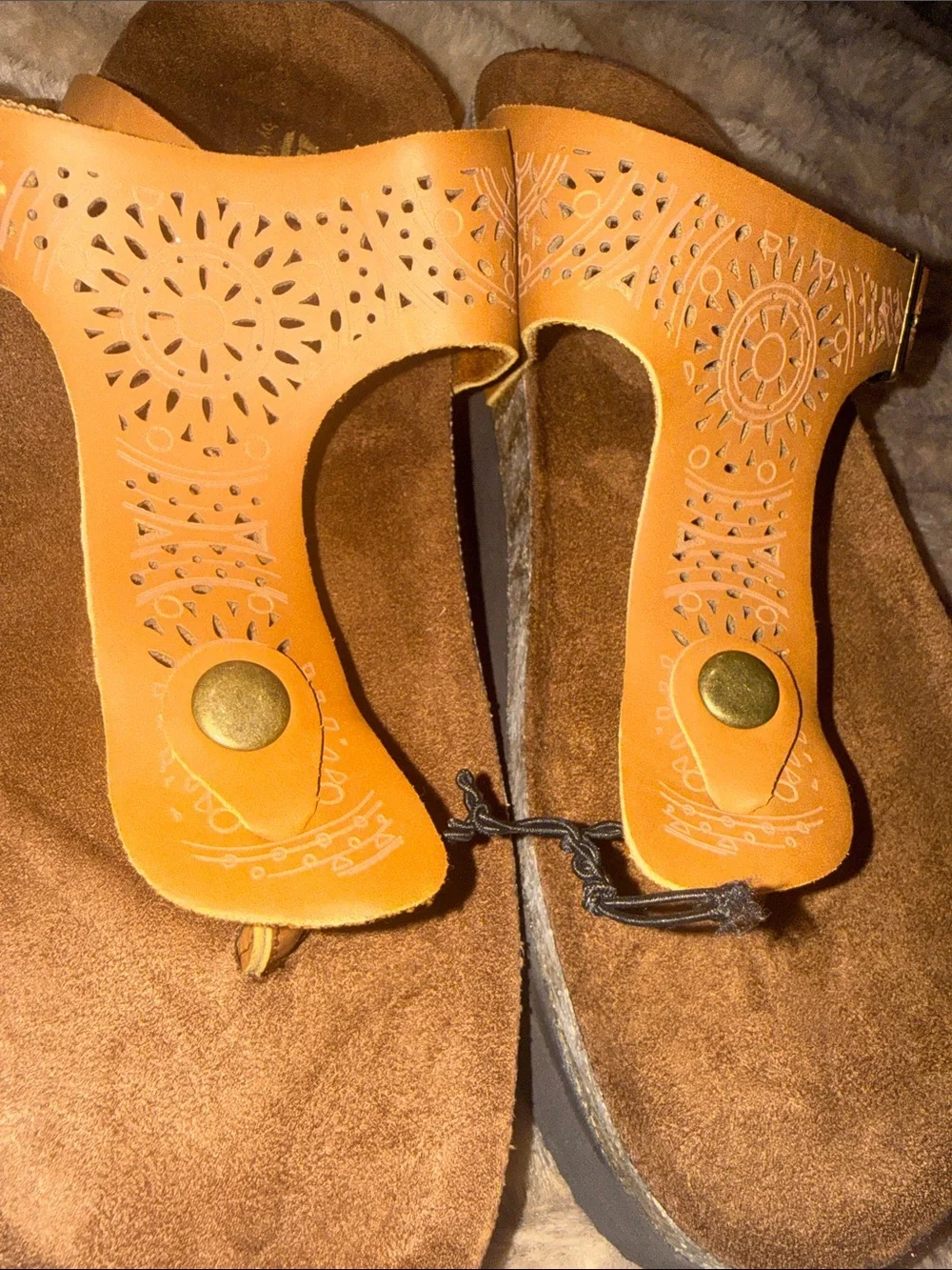 New cliffs by white  Mountain,  Dark Brown Braided Sandals, sz 7
